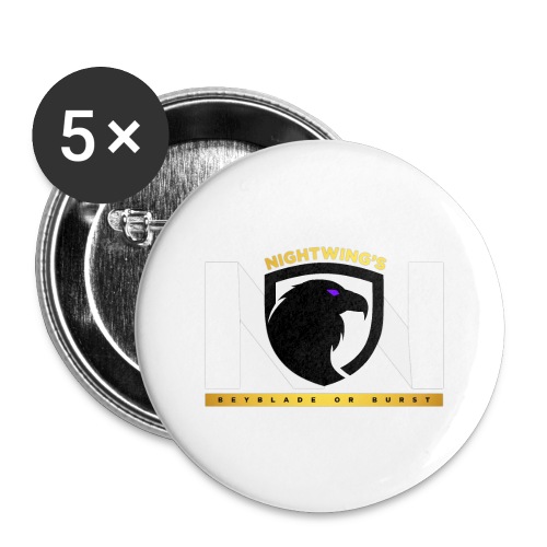 Nightwing WhitexBLK Logo - Buttons large 2.2'' (5-pack)