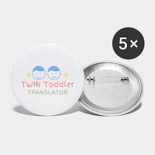 Twin Toddler Translator - Buttons large 2.2'' (5-pack)