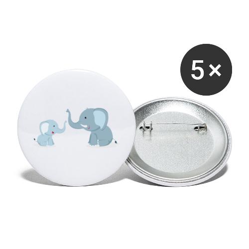 Father and Baby Son Elephant - Buttons large 2.2'' (5-pack)