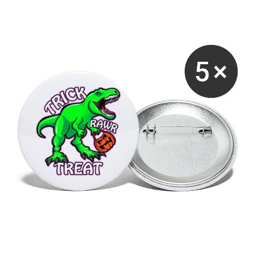 Trick Rawr Treat T Rex Dinosaur Halloween Cartoon - Buttons large 2.2'' (5-pack)