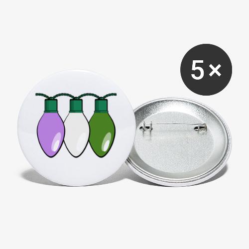 Genderqueer Pride Christmas Lights - Buttons large 2.2'' (5-pack)