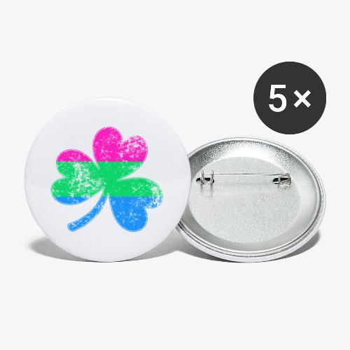 Polysexual Shamrock Pride Flag - Buttons large 2.2'' (5-pack)
