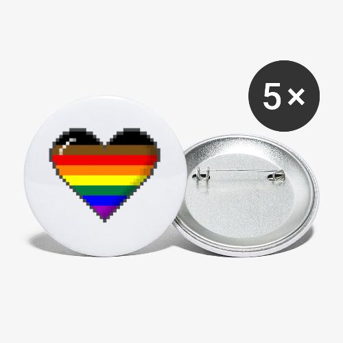 Philly LGBTQ Pride 8Bit Pixel Heart - Buttons large 2.2'' (5-pack)