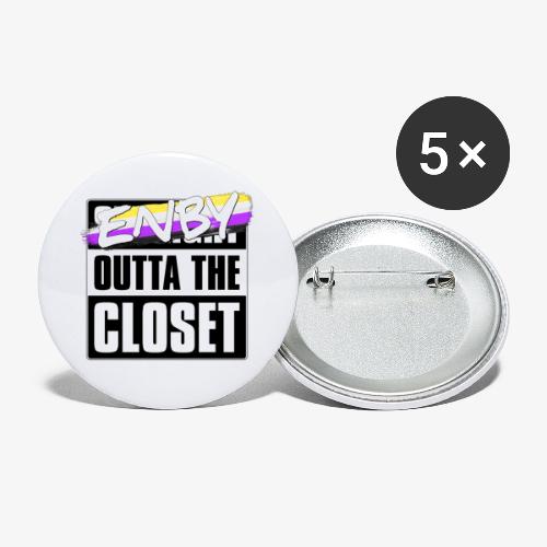 Enby Outta the Closet - Nonbinary Pride - Buttons large 2.2'' (5-pack)