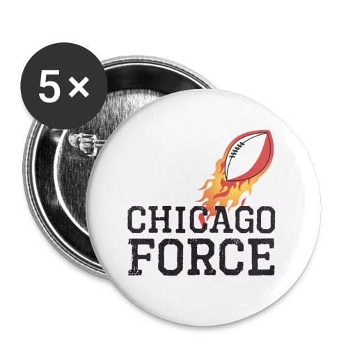 Chicago Force black w flaming football - Buttons large 2.2'' (5-pack)