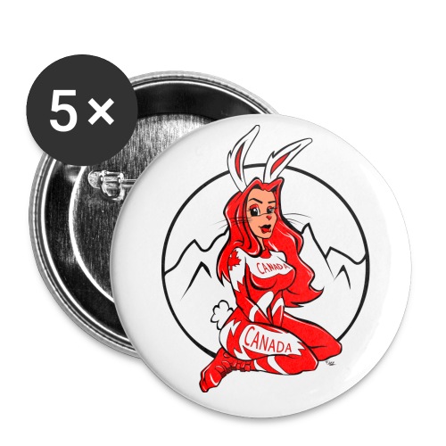 Ski Bunny - Buttons large 2.2'' (5-pack)