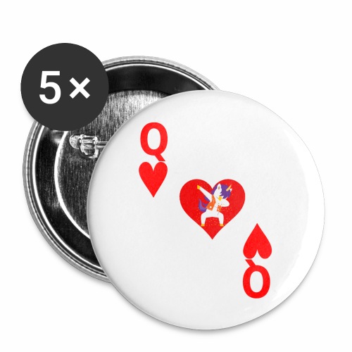 Queen of Hearts, Deck of Cards, Unicorn Costume. - Buttons large 2.2'' (5-pack)