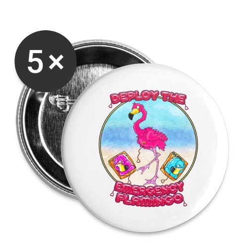 Emergency Flamingo - Buttons large 2.2'' (5-pack)