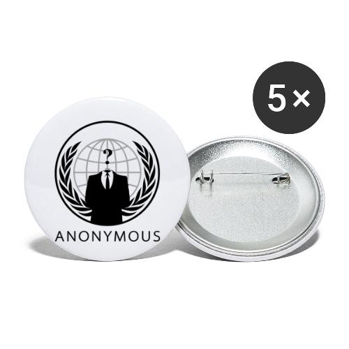 Anonymous 1 - Black - Buttons large 2.2'' (5-pack)