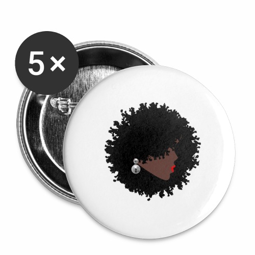 Natural Black Woman - Buttons large 2.2'' (5-pack)