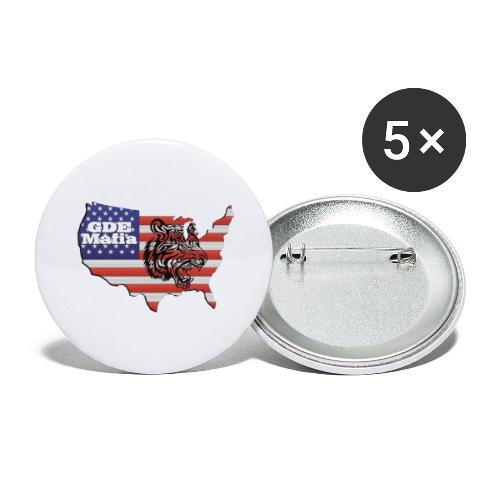 American Flag with Tiger - GDE Mafia - Buttons large 2.2'' (5-pack)