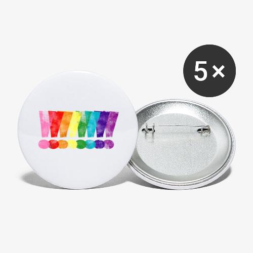 Distressed Gilbert Baker LGBT Pride Exclamation - Buttons large 2.2'' (5-pack)