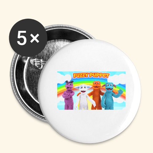 Fuzzy Characters - Buttons large 2.2'' (5-pack)