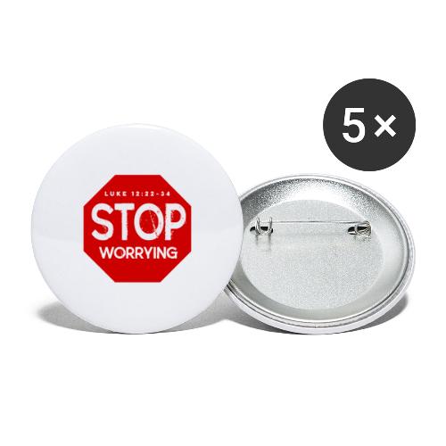 Stop Worrying - Buttons large 2.2'' (5-pack)