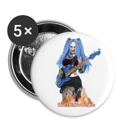 Undead Angels: Zombie Bass Guitarist Ashley - Buttons large 2.2'' (5-pack)