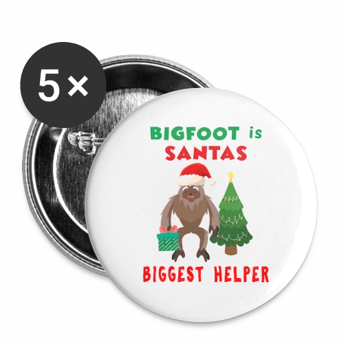 Santas Biggest Helper Squatchy Christmas Present. - Buttons large 2.2'' (5-pack)