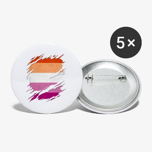 Lesbian Pride Flag Ripped Reveal - Buttons large 2.2'' (5-pack)
