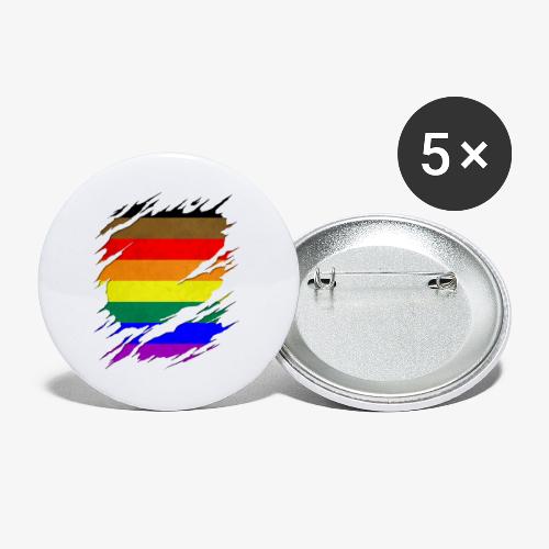 Philly LGBTQ Gay Pride Flag Ripped Reveal - Buttons large 2.2'' (5-pack)