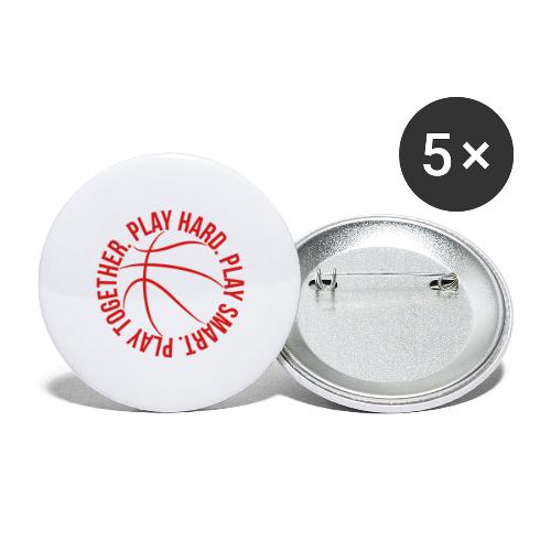 play smart play hard play together basketball team - Buttons large 2.2'' (5-pack)