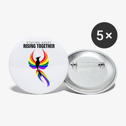 Staying Apart Rising Together LGBTQ Phoenix - Buttons large 2.2'' (5-pack)