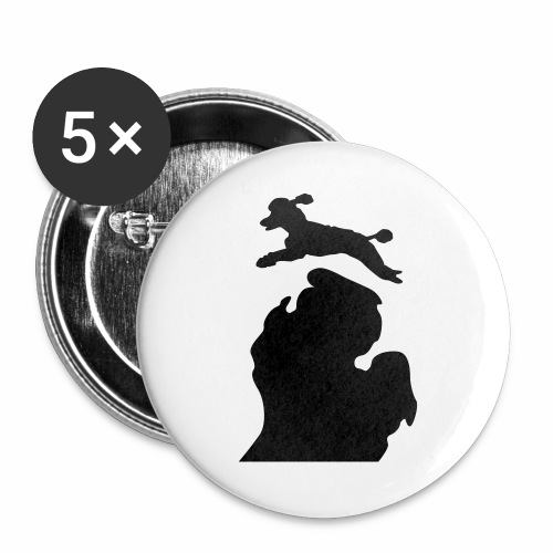 Bark Michigan poodle - Buttons large 2.2'' (5-pack)