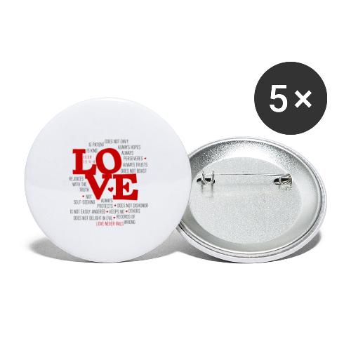 Love by 1 Corinthians 13 - Buttons large 2.2'' (5-pack)