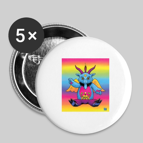 Rainbow Baphomet - Buttons large 2.2'' (5-pack)