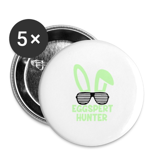 Eggspert Hunter Easter Bunny with Sunglasses - Buttons large 2.2'' (5-pack)