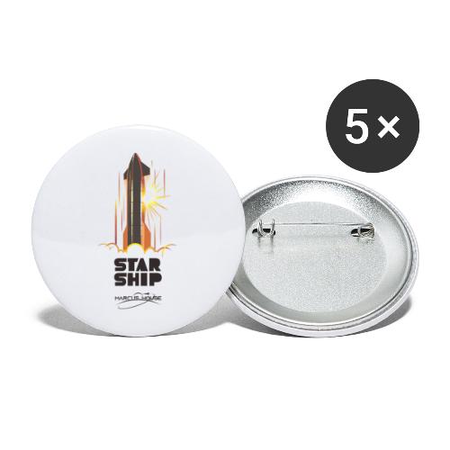 Star Ship Mars - Light - With Logo - Buttons large 2.2'' (5-pack)