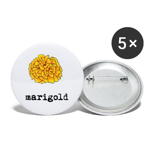 Marigold (black text) - Buttons large 2.2'' (5-pack)