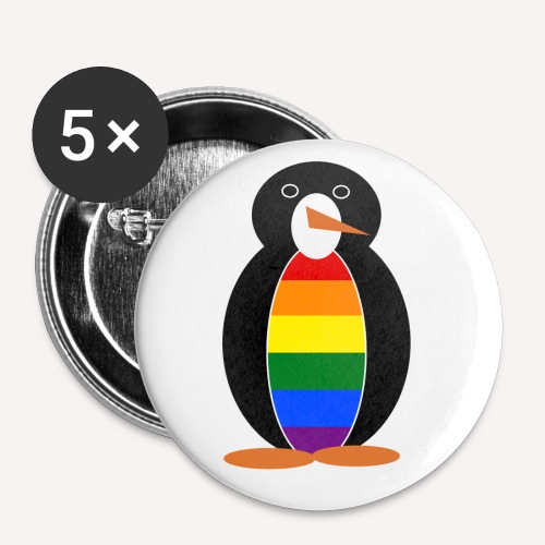Gay Pride Penguin - Buttons large 2.2'' (5-pack)
