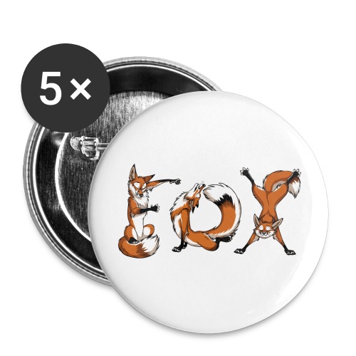 YOGA Foxes - Buttons large 2.2'' (5-pack)