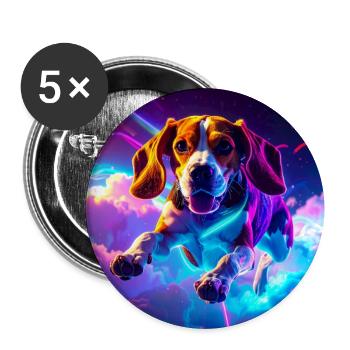Cyberpunk Beagle - Buttons large 2.2'' (5-pack) - white