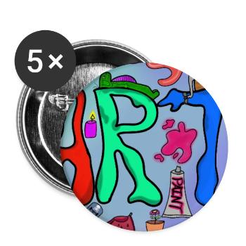 Bright ART Letters Doodle - Buttons large 2.2'' (5-pack) - white