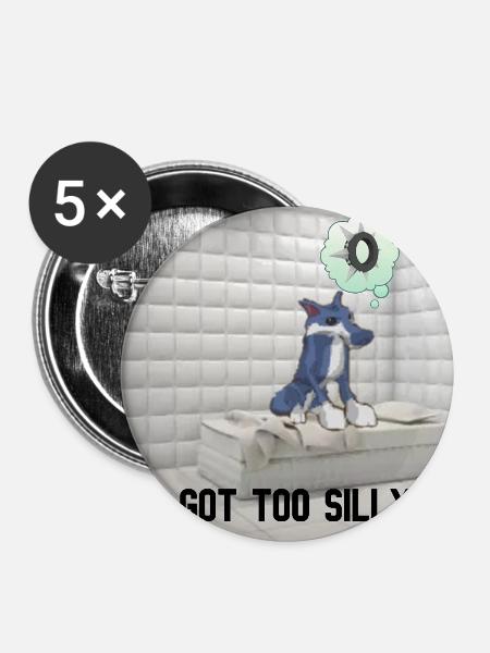too silly animal jam funny - Buttons large 2.2'' (5-pack) - white