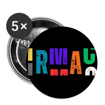 Colorblock Party Typography - Buttons large 2.2'' (5-pack) - white