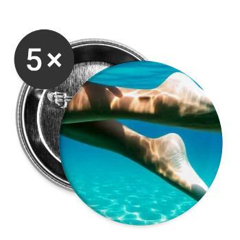 Female feet - Buttons large 2.2'' (5-pack) - white