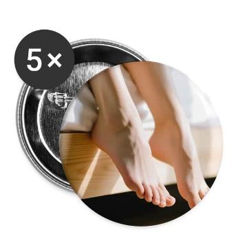 Female feet - Buttons large 2.2'' (5-pack) - white