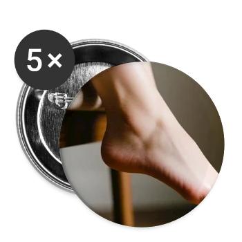 Female feet - Buttons large 2.2'' (5-pack) - white