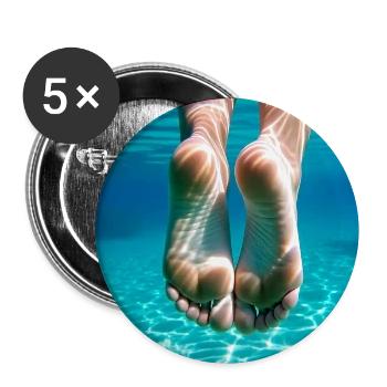 Female feet - Buttons large 2.2'' (5-pack) - white
