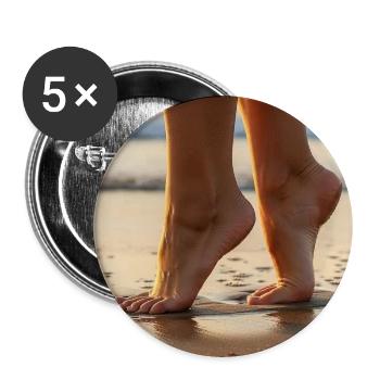 Female beach feet - Buttons large 2.2'' (5-pack) - white