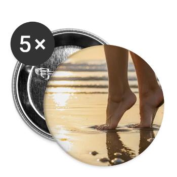 Beach feet sunshine - Buttons large 2.2'' (5-pack) - white