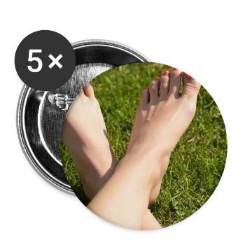 Grass female feet - Buttons large 2.2'' (5-pack) - white