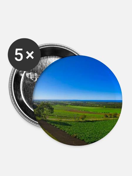 Hokkaido Countryside Under Blue Sky - Buttons large 2.2'' (5-pack) - white
