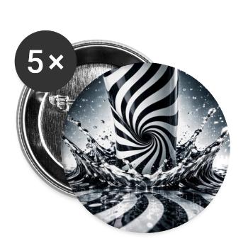 Black and White Vortex - Buttons large 2.2'' (5-pack) - white