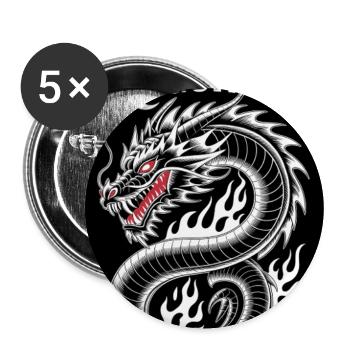 Dragonfire Mythical Snake Design - Buttons large 2.2'' (5-pack) - white
