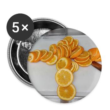 Orange Slices on Cutting Board - Buttons large 2.2'' (5-pack) - white