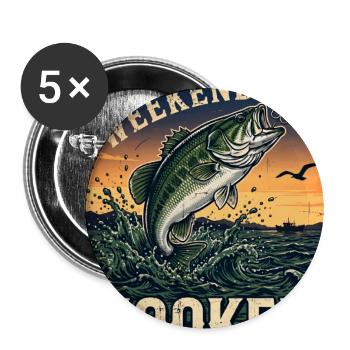 Weekend Hooker Angling Great Lakes - Buttons large 2.2'' (5-pack) - white