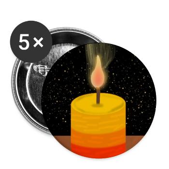 Gradient Candle Glow on Starry Night - Buttons large 2.2'' (5-pack) - white