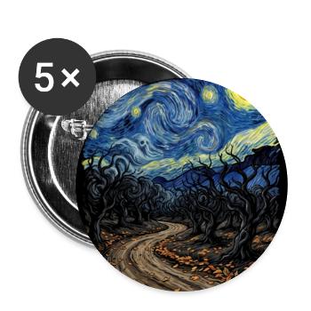Spooky Starry Night Halloween Ghost Autumn Path - Buttons large 2.2'' (5-pack) - white